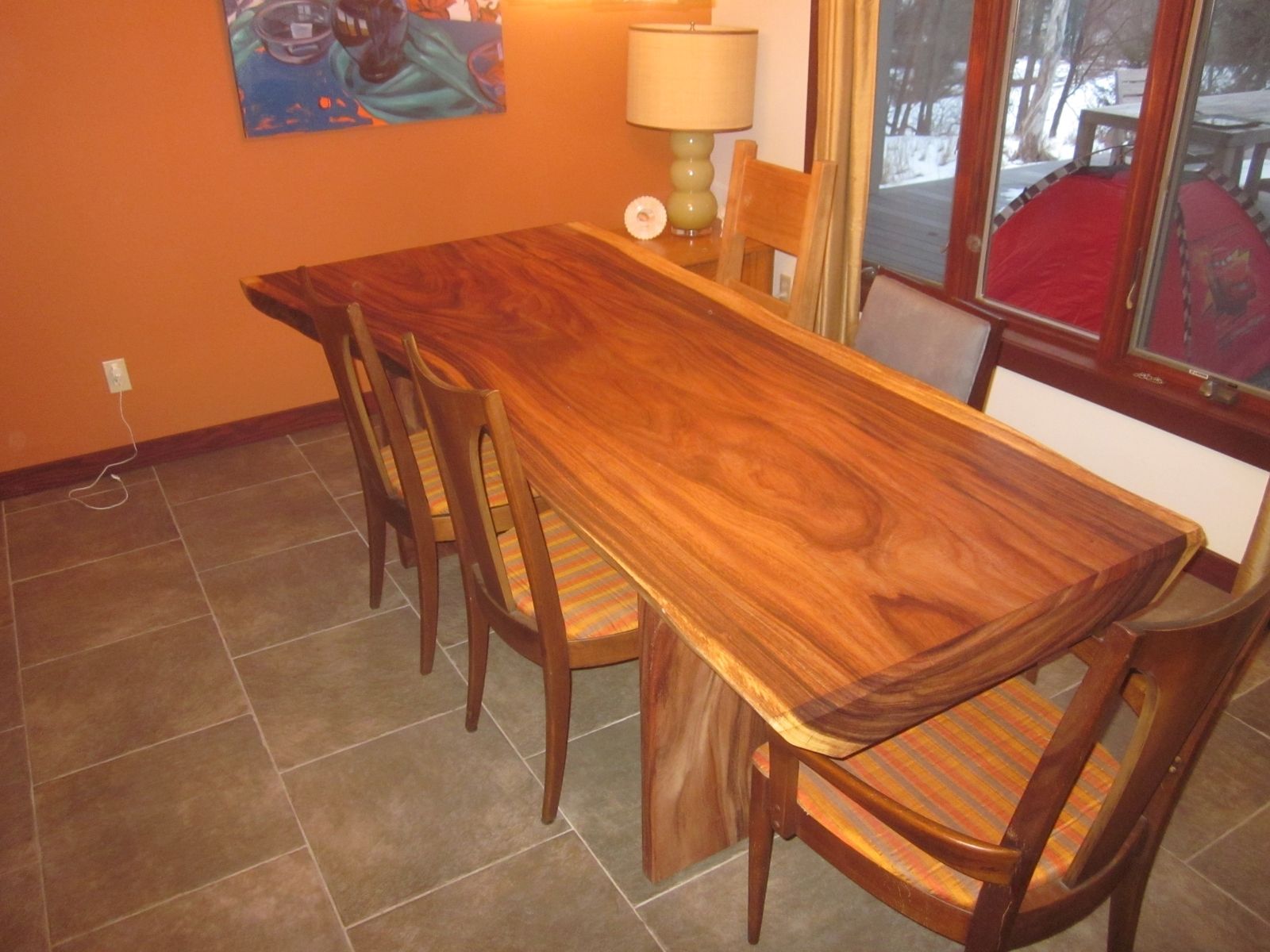Custom Acacia Slab Dining Table by Clean Air Woodworks Custom Acacia Slab Dining Table by Clean Air Woodworks