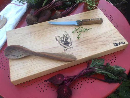 Custom Made Custom Cutting Board With Wood Burned Image