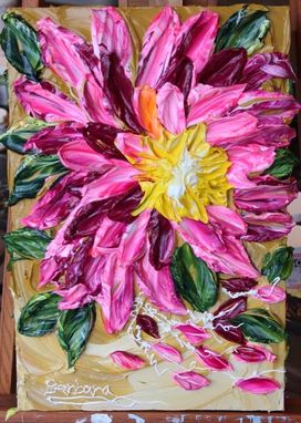 Custom Made "Delilah's Dahlia" Impasto Painting