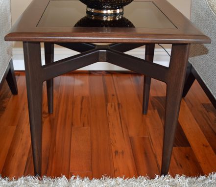 Custom Made Walnut & Glass Side Table