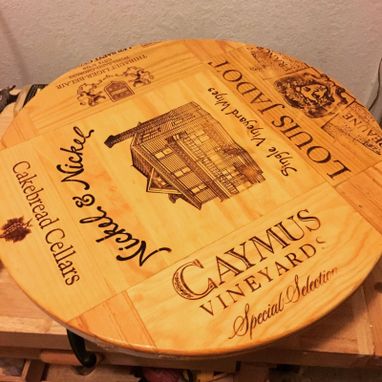 Custom Made Wine Crate Panels 100% Handcraft Lazy Susan From Napa Valley. Nn Center