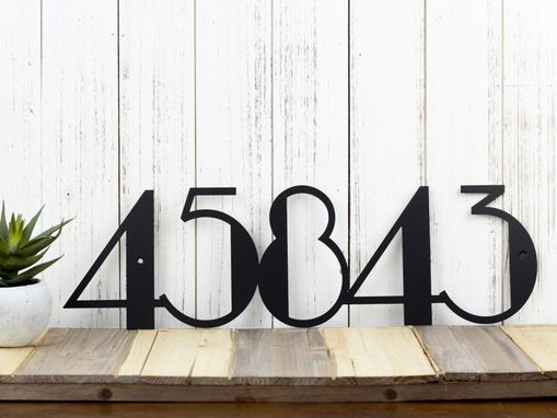Custom Made Modern House Number Metal Sign - Matte Black Shown
