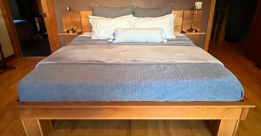 Custom Made Modern Platform Bed With Shelves
