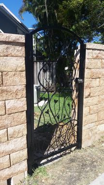 Custom Made Hand Wrought Aluminum Gate With Stems And Leaves