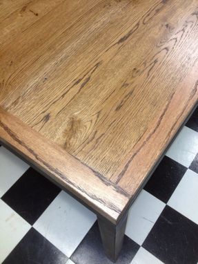 Custom Made Slat Table With Steel Base