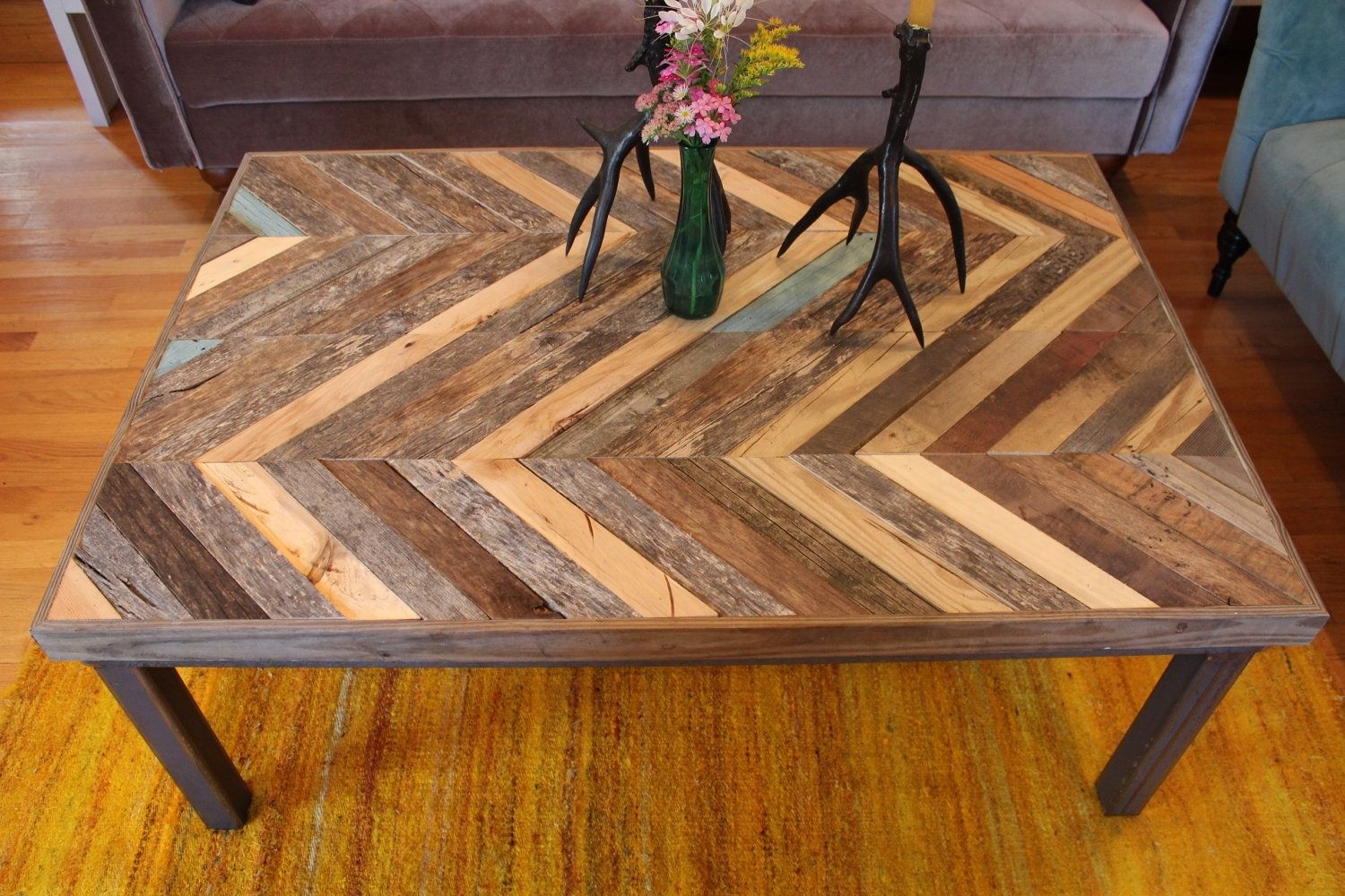 Hand Crafted Rustic Reclaimed & Sustainably Harvested Wood Coffee Table ...