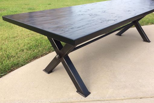 Custom Made Modern Industrial Hardwood Dining Table