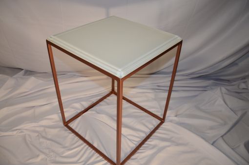 Custom Made Modern Metal Acrylic End Table