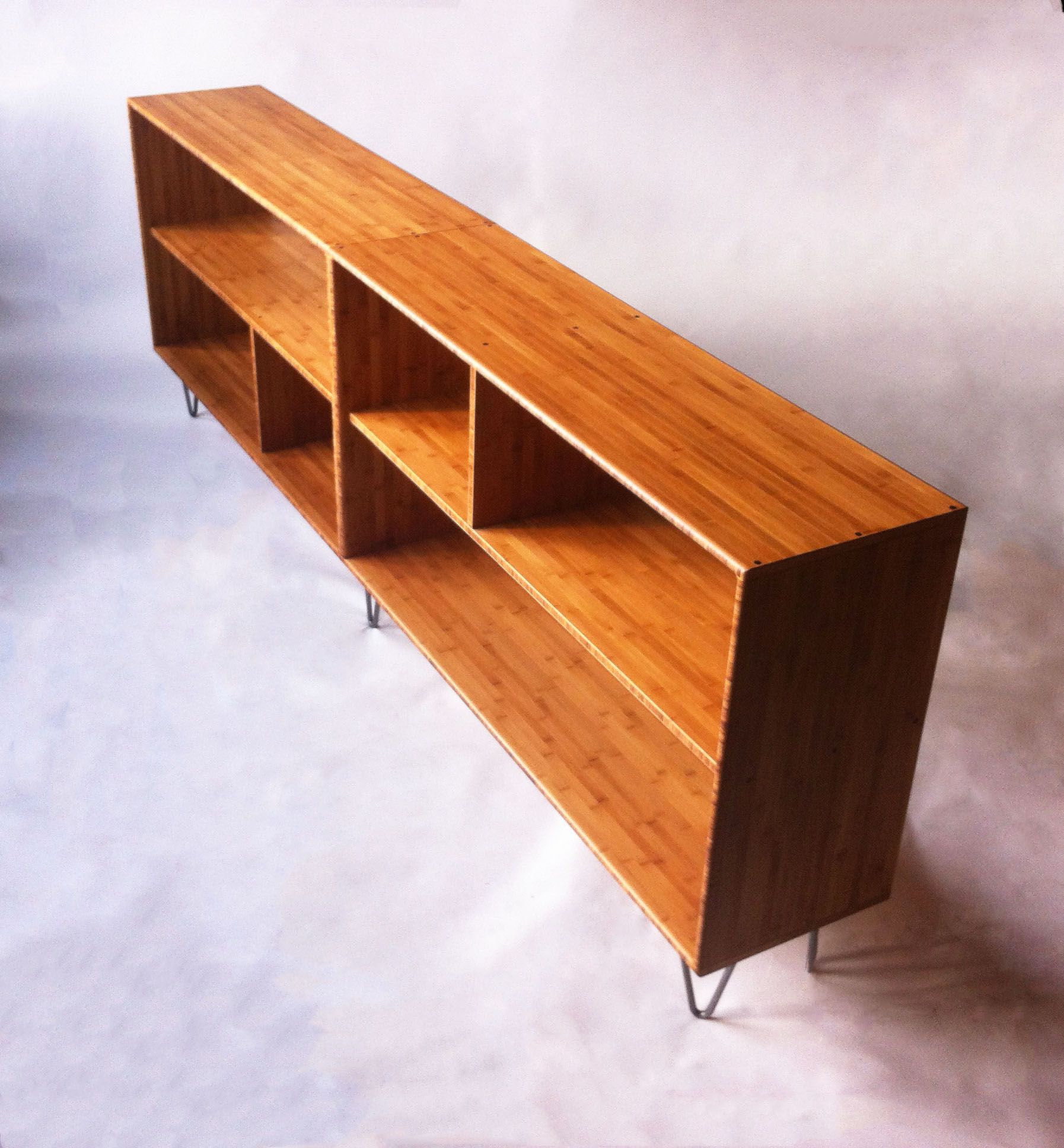 Buy Hand Crafted Mid Century Modern Style Bookcase In Solid Caramelized