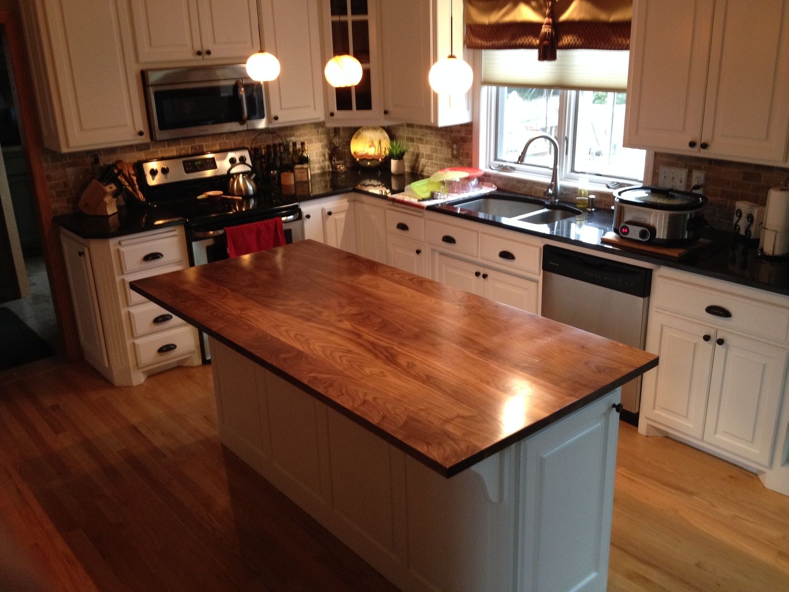 Hand Crafted Solid Walnut Kitchen Island Top by Custom Furnishings