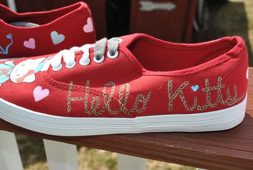 Custom Made Hello Kitty Hand Painted Sneakers Size 5.5 - Sold