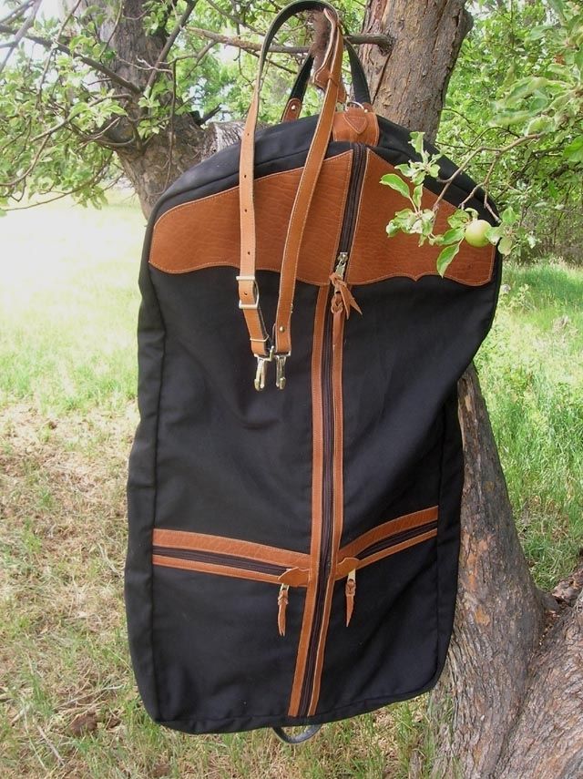 Hand Made Western Garment Bag Buffalo Leather by Buckaroousa
