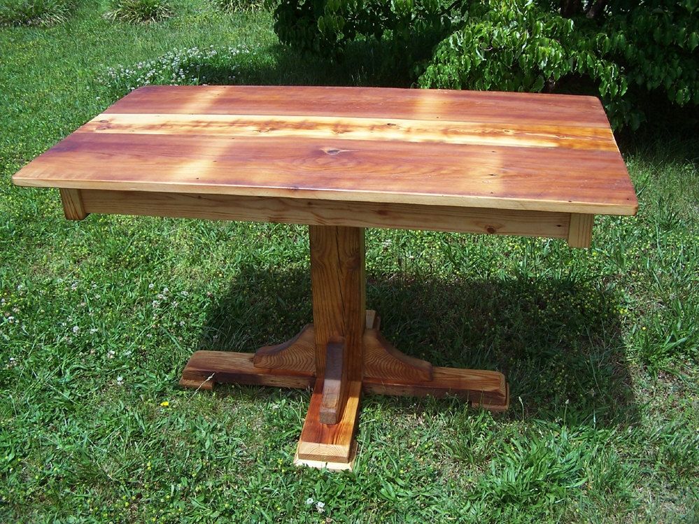 Buy Hand Crafted Reclaimed Heart Pine Pedestal Table, made to order ...