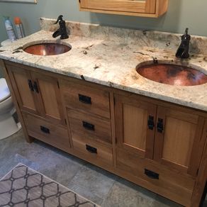 Custom Arts & Crafts Double Sink Vanity by Bungalow White Oak ... Custom Arts & Crafts Double Sink Vanity by Bungalow White Oak ...