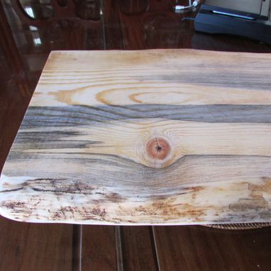 Custom Made Huge Serving Tray, Or Plant Stand Beautiful Blue Streaked Pine!! Live Edge!