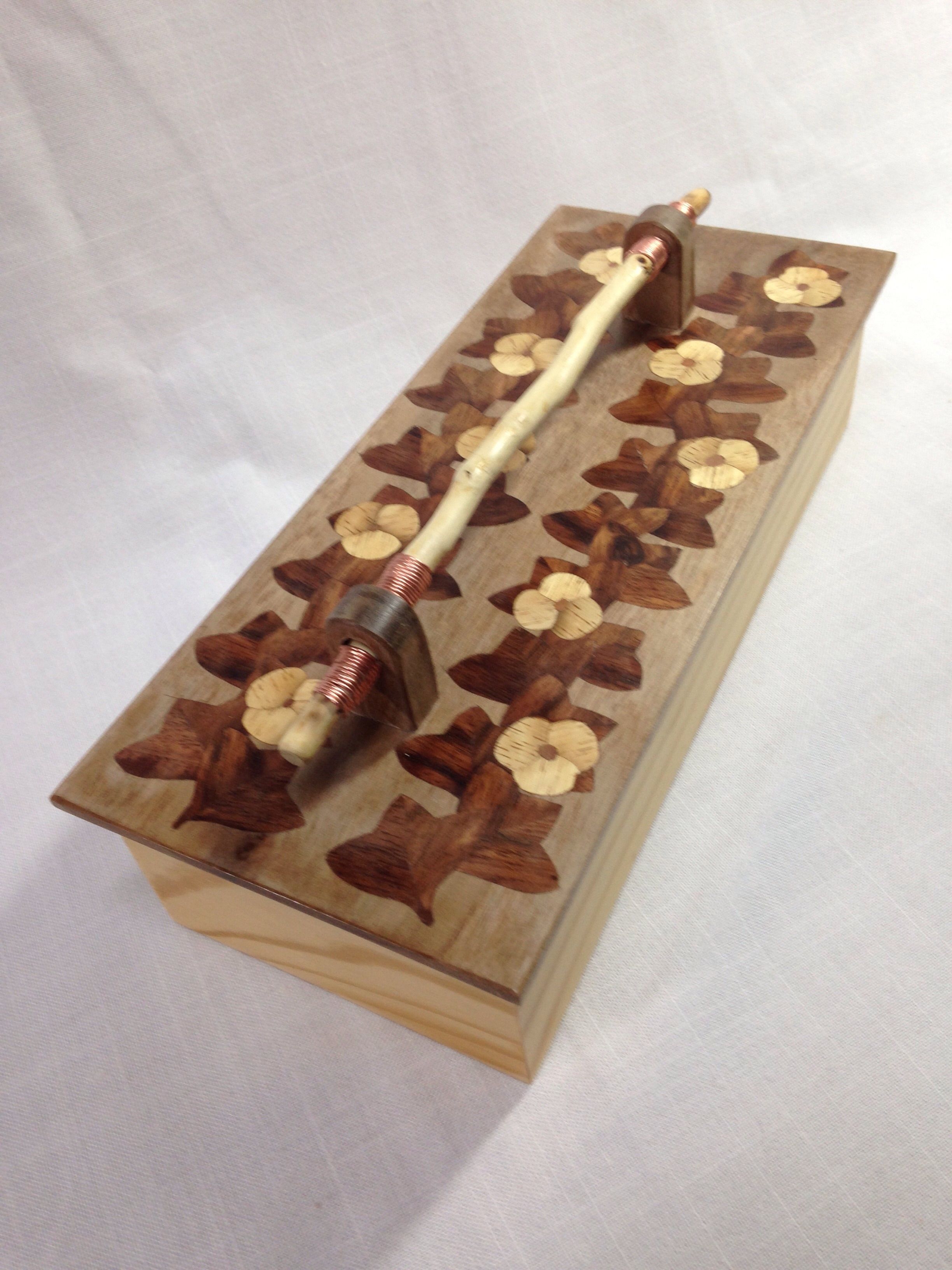 Buy Hand Made Keepsake Box With Marquetry Inlay, made to order from