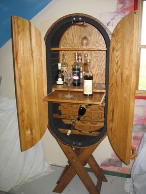 Custom Made Wine Cask Liquor Cabinet