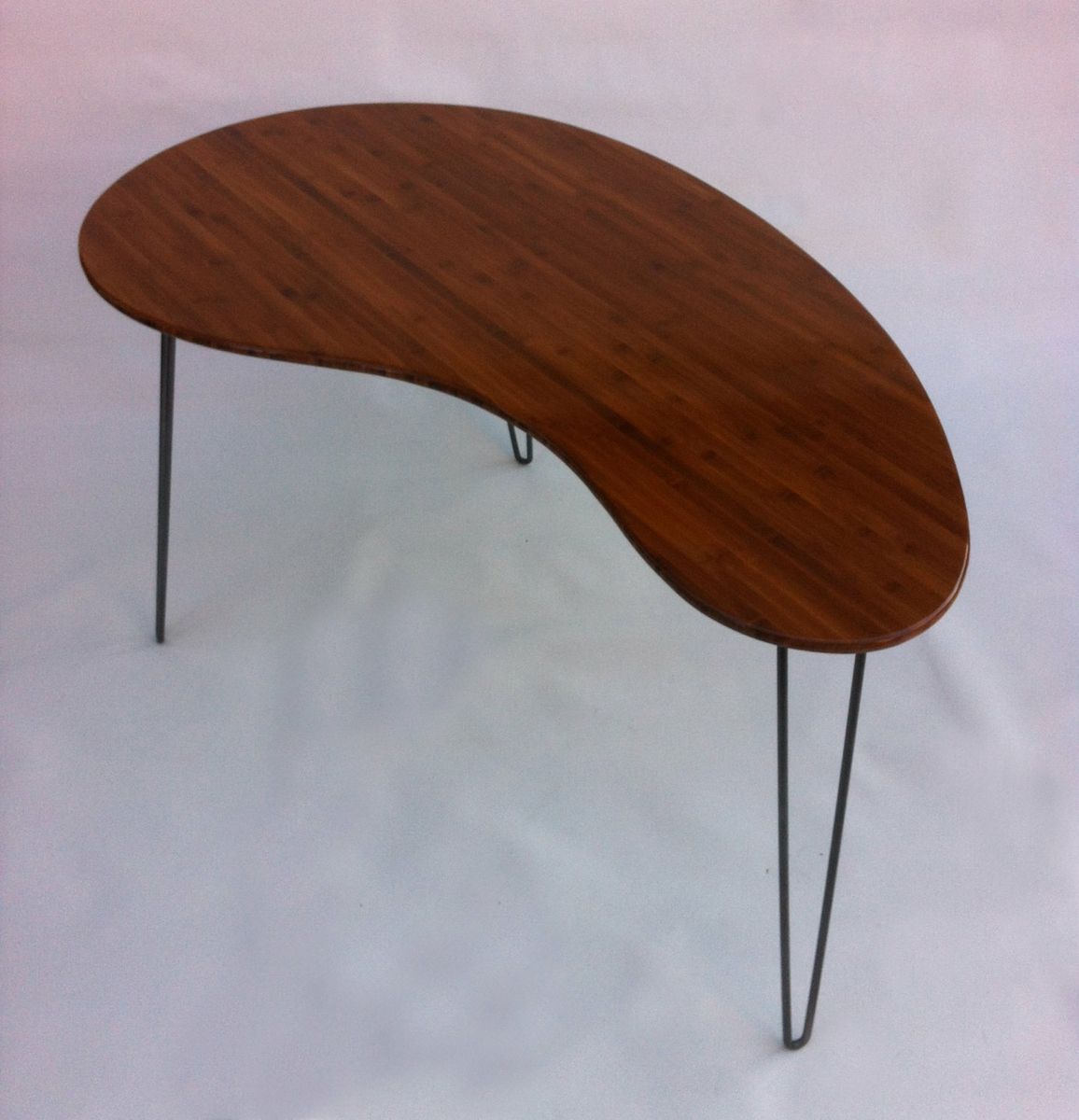 A Custom Made Kidney Bean Shaped Modern Desk Atomic Era Kidney Bean Shaped Modern Desk Atomic Era Boomerang Design In Caramelized Bamboo