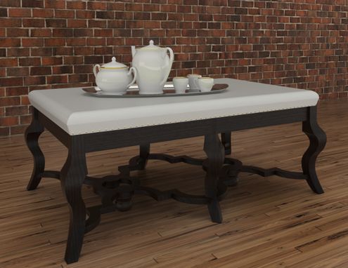 Custom Made Zebra Hide Ottoman Coffee Table