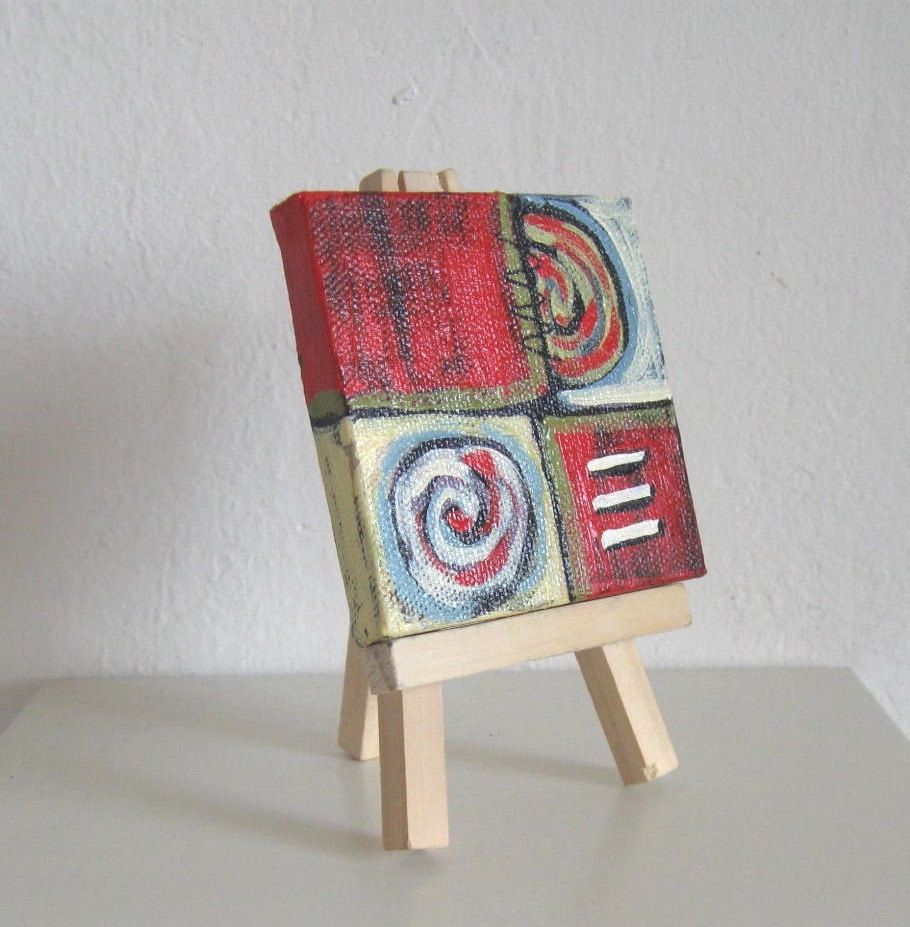 Mini Canvas for Painting with Easel, 3'X3'Canvas with Small Wooden Easel  Set for Kids - China Gift, Paintng