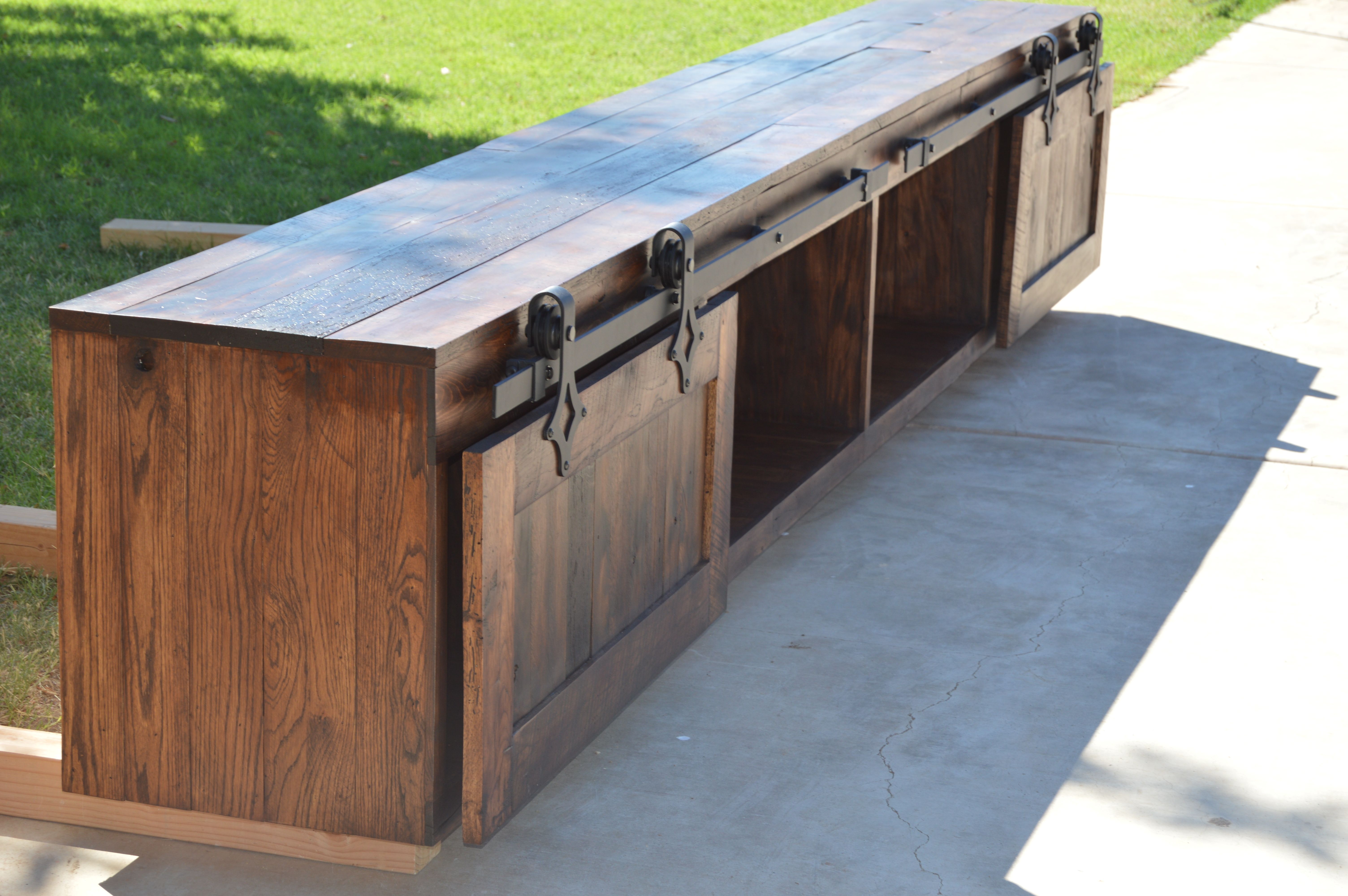 Buy Custom Made Retro Barn Wood Entertainment Center, made to order