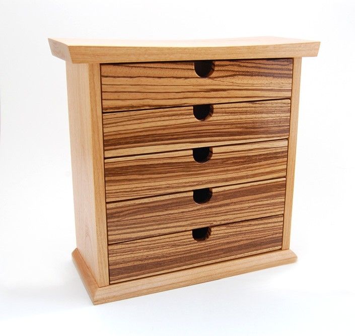 Custom Cherry And Zebrawood Jewelry Box / Chest by Subterranean ...