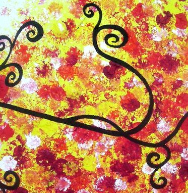 Custom Made Original Abstract Large Painting, Contemporary Fine Art, Modern Acrylic Red Yellow Tree Landscape