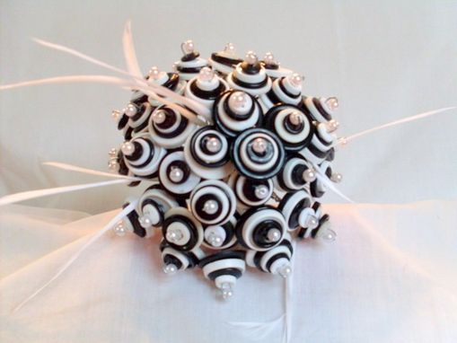 Custom Made Tuxedo Black And White Buttons Bridal Bouquet