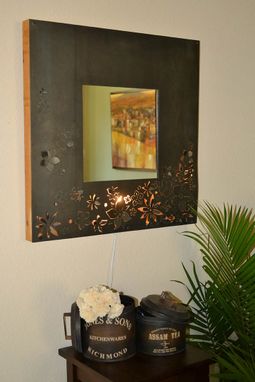 Custom Made Steel Flowers Backlit Mirror