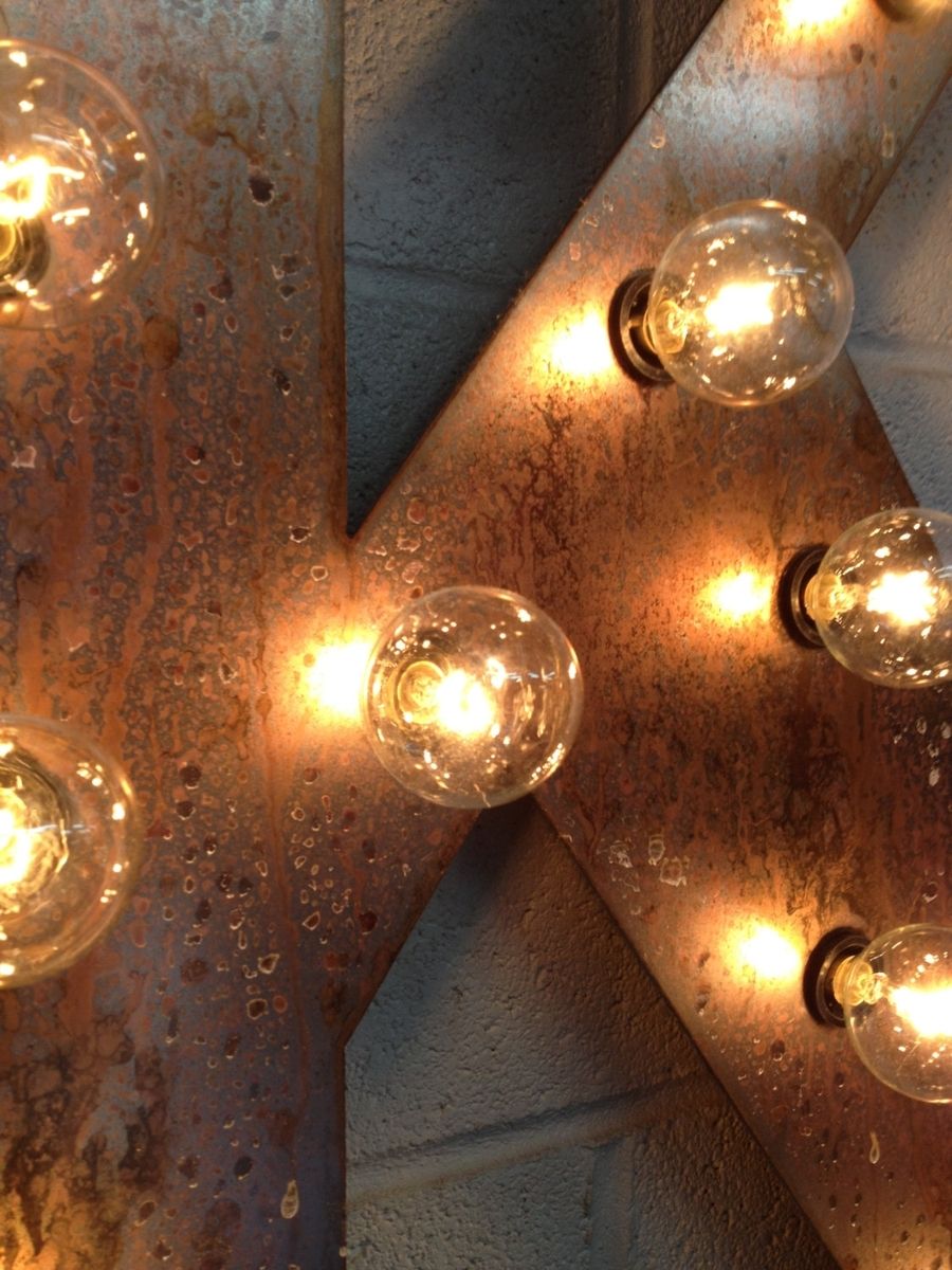 Hand Crafted Marquee Lights Vintage Metal Letter Light Fixture 24" Tall by West Vintage Trading