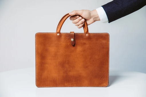 Custom Made Leather Briefcase, Messenger, Leather Portfolio Bag Leather Attache Minimal Folder
