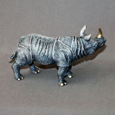 Custom Made Bronze Rhinoceros "Rhinoceros Small" Rhino Figurine Statue Sculpture Limited Edition Signed Numbered