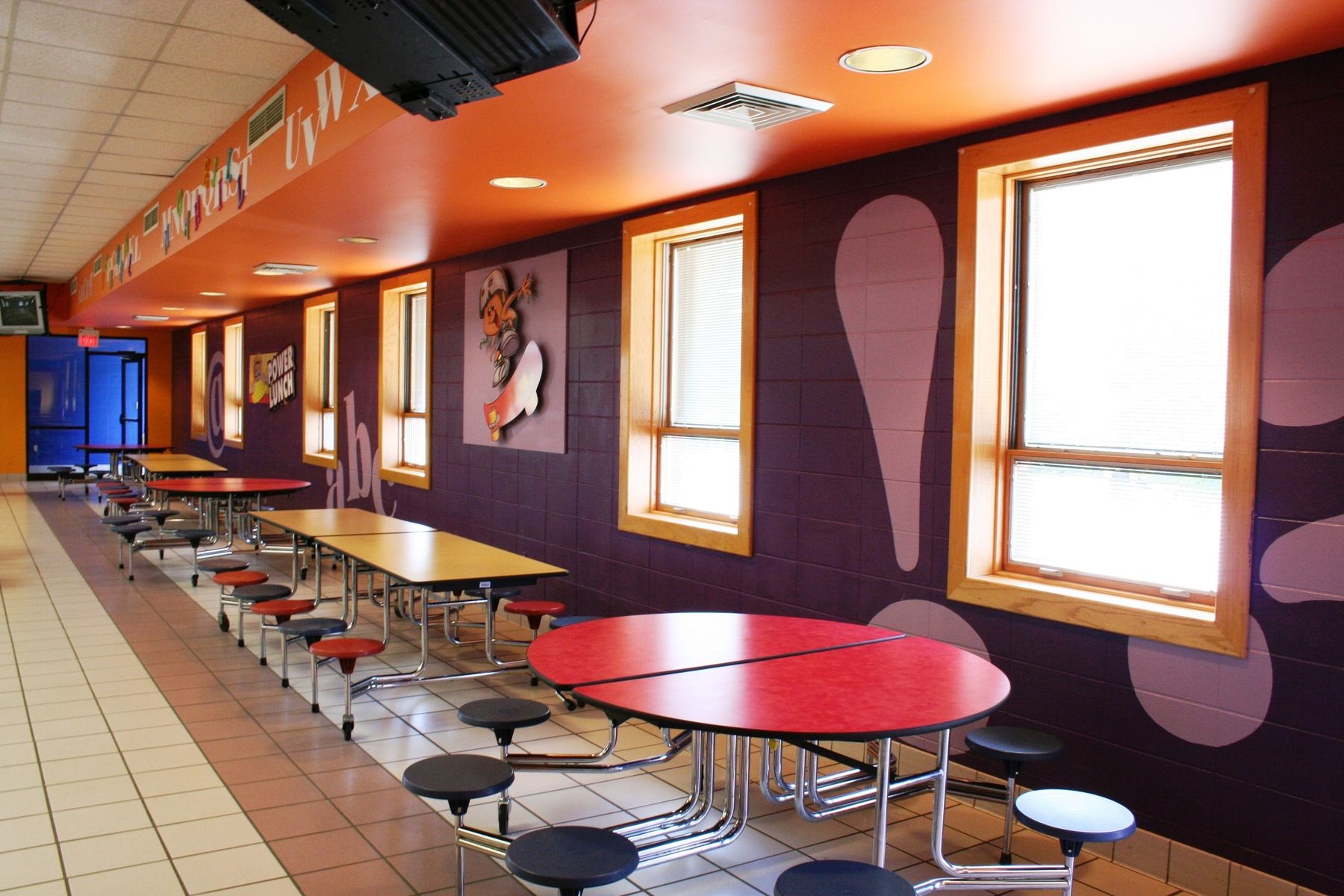 Hand Crafted Elementary Lunch Room Wall Murals by Patricks Upholstery