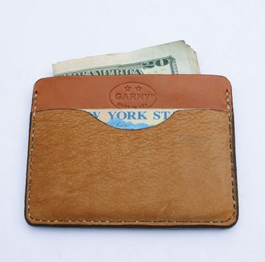Custom Made Garny №11 - Whiskey Color Minimalist Wallet From Bison And Cow Hide