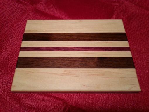 Custom Made Maple, Walnut, And Purple Heart Cutting Board