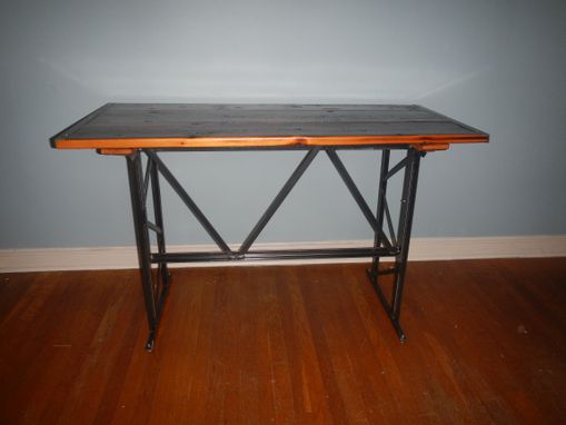 Custom Made Reclaimed Wood And Welded Steel Industrial Style Desk