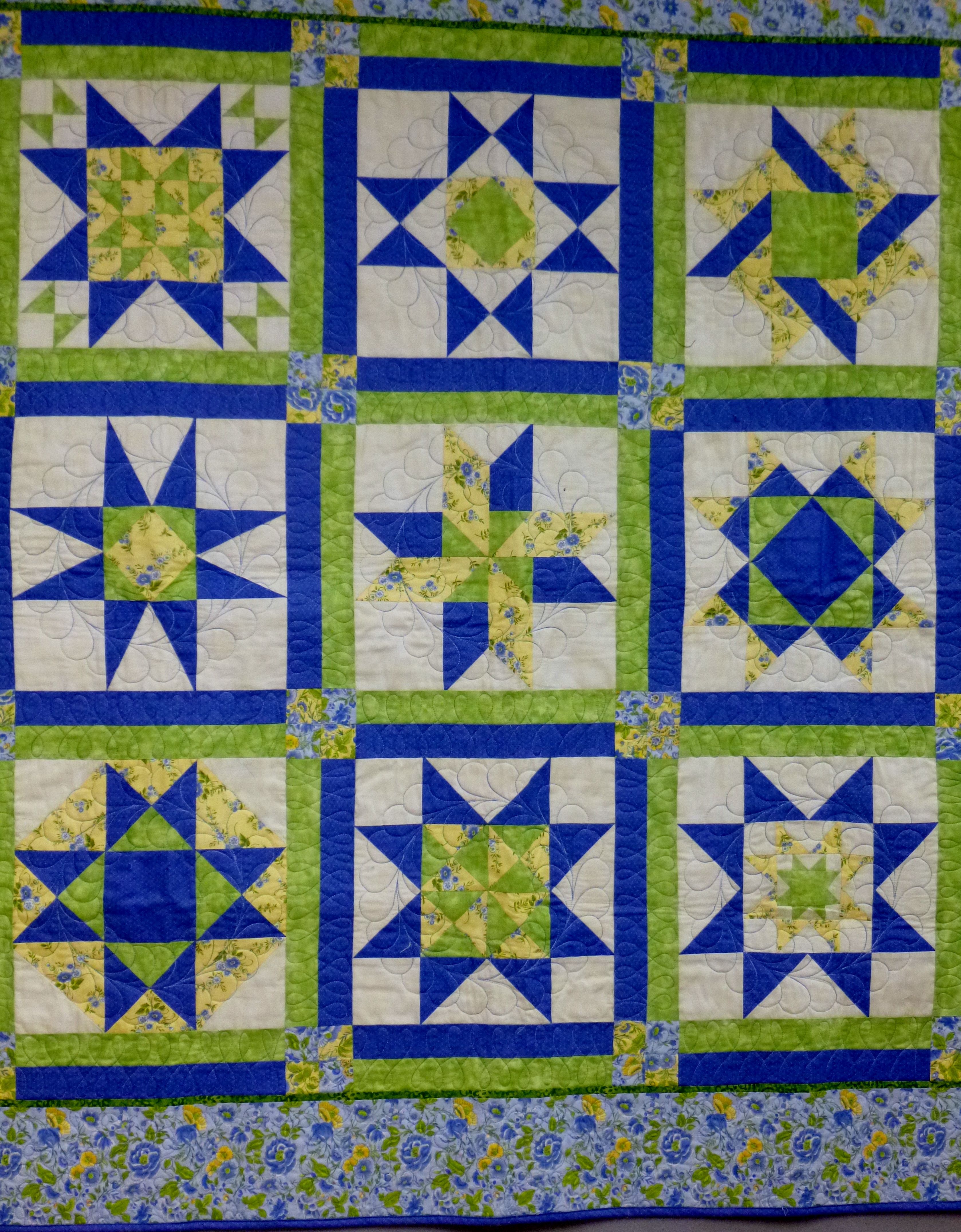 Hand Made Custom Nine Block Large Sampler Quilt by Arlene's Quilts and ...