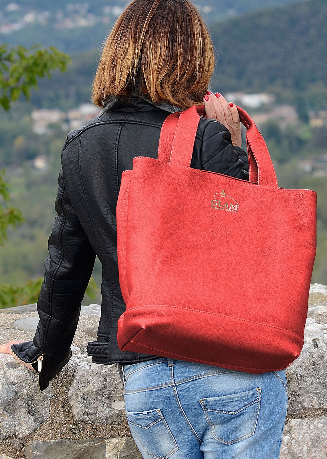 Hand Made Leather Shopping Tote, Shoppers Bag, Classic Italian Handbag