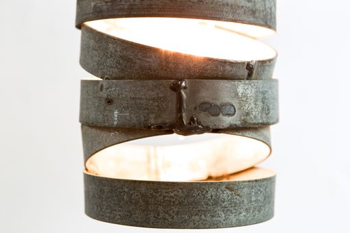 Custom Made Wine Barrel Ring Staggered Pendant Light - Tala - Made From Ca Wine Barrel Rings