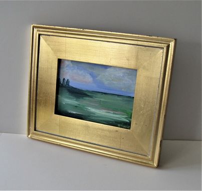 Custom Made Original Framed Acrylic Landscape Painting, 11 1/4" X 10 1/2