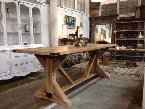 Custom Made Reclaimed Chestnut Trestle Table