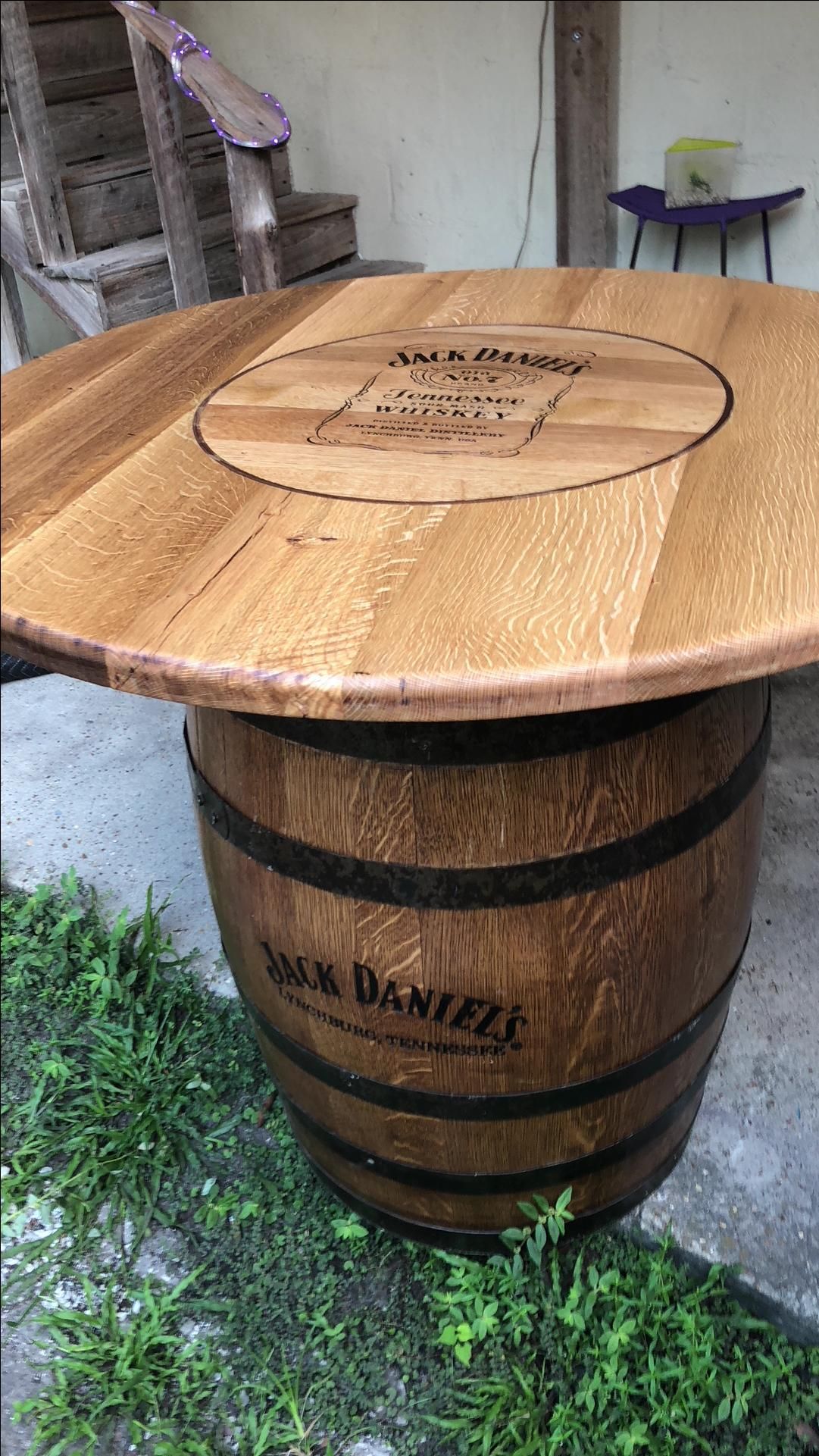 Buy A Custom Made Jack Daniels Whiskey Barrel Pub Table Made To