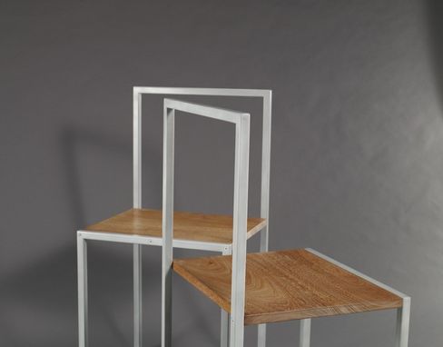 Custom Made Mahogany And Steel Dining Chair
