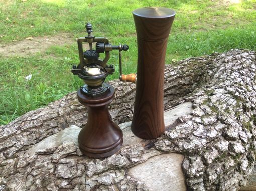 Custom Made Walnut Antique Style Peppermill And Saltmill