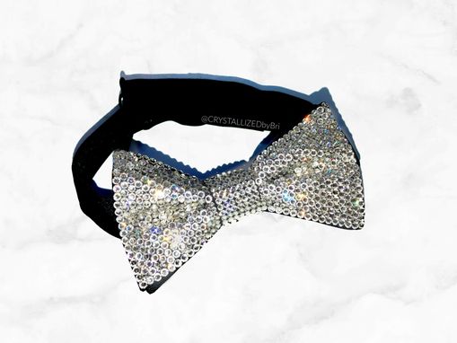 Custom Made Any Color Fully Crystallized Bow Tie Genuine European Crystals Bedazzled Bling