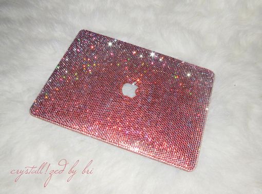 Custom Made 13" Mac Crystallized Laptop Case Macbook Air Pro Apple Tech Bling European Crystals Bedazzled Ombre