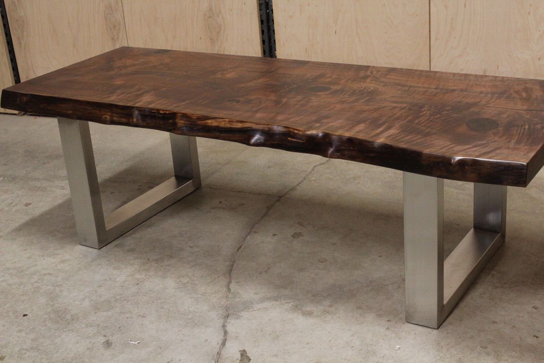 Hand Crafted Live Edge Coffee Table - Live Edge Slab - Walnut by Ross ...