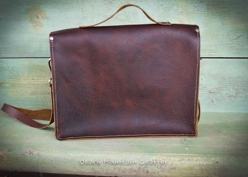 Custom Made Bison Leather Messenger Bag