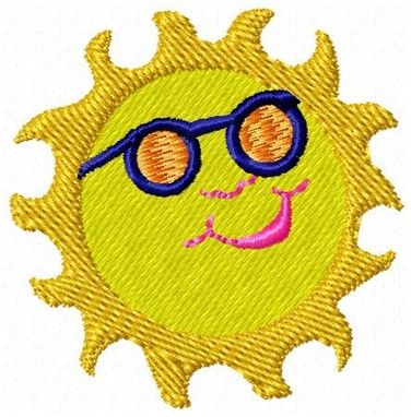 Custom Made Sun Embroidery Design
