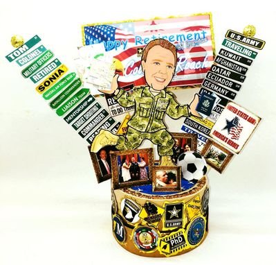 Custom Made Military Officer Cake Topper, Us Army Officer Grad Or Retirement Centerpiece